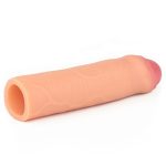 Nature Extender 4.5 cm Dolgulu Premium Ten Rengi Silikon Sünnetsiz Penis Kılıfı - Görsel 3
