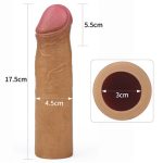 Nature Extender 5,5 cm Dolgulu Premium Melez Silikon Penis Kılıfı - Görsel 5