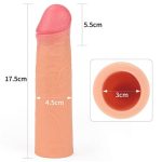 Nature Extender 5,5 cm Dolgulu Premium Ten Rengi Silikon Penis Kılıfı - Görsel 5