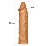 Pleasure Extender 5 cm Dolgulu Premium Melez Silikon Penis Kılıfı - Görsel 4