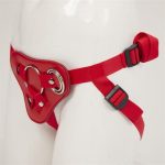 Protez Penis Metal 3 Halkalı Kırmızı Deri Kemer - Görsel 2