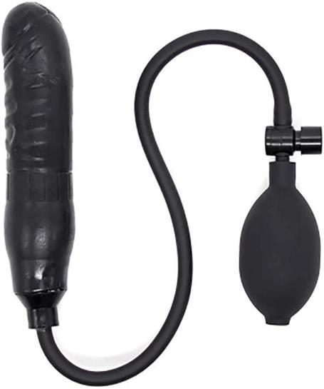 sisebilen-pompali-damarli-anal-plug-si-40-a89 Şişebilen Pompalı Damarlı Anal Plug Siyah - Görsel 1