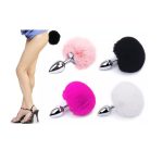 Tavşan Kuyruklu Paslanmaz Çelik Anal Tıkaç Beyaz - Görsel 5