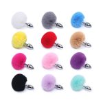 Tavşan Kuyruklu Paslanmaz Çelik Anal Tıkaç Mor - Görsel 2