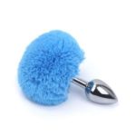 Tavşan Kuyruklu Paslanmaz Çelik Anal Tıkaç Mor - Görsel 3