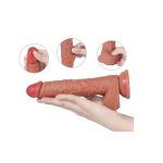 USB Şarjlı 22 cm Belden Bağlamalı İleri Geri Hareketli Gerçekçi Silikon Vantuzlu Penis - Görsel 2