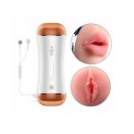 USB Şarjlı 7 Titreşim Modlu Çift Taraflı Sesli Teknolojik Mastürbatör - Görsel 2