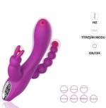 USB Şarjlı Klitoral & Anal Uyarıcılı Teknolojik Vibratör - Mor - Görsel 5
