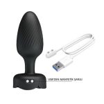 USB'den Manyetik Şarjlı 10 Farklı Titreşimli 5 Led Işıklı Silikon Anal Plug - Osborn - Görsel 5
