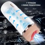 USB'den Şarjlı 3 Emme ve Güçlü 7 Titreşim Fonksiyonlu Realistik Masturbatör - Riley - Görsel 3