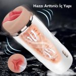 USB'den Şarjlı 3 Emme ve Güçlü 7 Titreşim Fonksiyonlu Realistik Masturbatör - Riley - Görsel 5