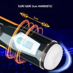 USB'den Şarjlı 3cm İleri Geri & Sağ Sol Titreşim Fonksiyonlu Realistik Masturbatör - Aneemun - Görsel 3