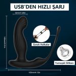 Uzaktan Kumandalı Isıtmalı Penis Halkası USB Şarjlı Titreşimli Anal Plug - Görsel 2
