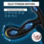 Uzaktan Kumandalı Isıtmalı Penis Halkası USB Şarjlı Titreşimli Anal Plug - Görsel 5