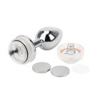 Uzaktan Kumandalı Led Işıklı Orta Boy Çelik Anal Plug - Görsel 5