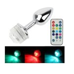 Uzaktan Kumandalı Led Işıklı Büyük Boy Çelik Anal Plug - Görsel 2