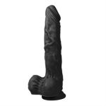 21 cm Titreşimli Gerçekçi Silikon Vantuzlu Zenci Penis - XSword - Görsel 4