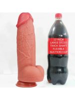 Afrodit Shop Gerçekçi Tasarımlı Büyük Boy Vakum Tabanlı Silikon Dildo 30 cm - Görsel 2