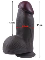 Afrodit Shop Gerçekçi Tasarımlı Geniş Çaplı Vakum Tabanlı Silikon Dildo 21 cm Siyah - Görsel 2
