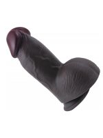 Afrodit Shop Gerçekçi Tasarımlı Geniş Çaplı Vakum Tabanlı Silikon Dildo 21 cm Siyah - Görsel 3