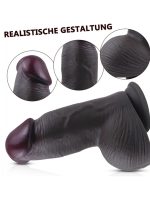 Afrodit Shop Gerçekçi Tasarımlı Geniş Çaplı Vakum Tabanlı Silikon Dildo 21 cm Siyah - Görsel 4