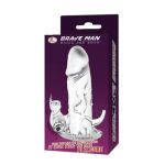12,5 cm Klitoral Uyarıcılı Tavşan Titreşimli Şeffaf Penis Kılıfı - Görsel 6