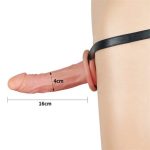 16 cm İçi Boş Belden Bağlamalı Realistik Testissiz Penis Strapon - Görsel 6