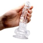 16,7 cm Belden Bağlamalı Şeffaf Realistik Damarlı Vantuzlu Dildo Penis - Görsel 6