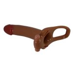 17,1 cm Titreşimli Belden Bağlamalı İçi Boş 4,5 cm Dolgulu Strapon Penis - Bradden - Görsel 6
