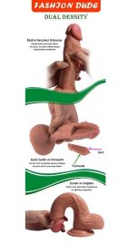 17,5 cm Belden Bağlamalı Gerçekçi Çift Katmanlı Silikon Penis - Görsel 7