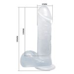 19 cm Şeffaf Realistik Damarlı Vantuzlu Dildo Penis - Görsel 7