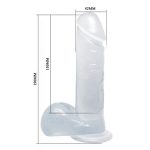 19 cm Belden Bağlamalı Şeffaf Realistik Damarlı Vantuzlu Dildo Penis - Görsel 8