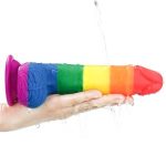 19,5 cm Renkli Realistik Vantuzlu Dildo Penis - Görsel 8
