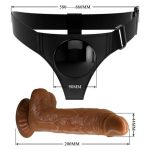 20 cm Belden Bağlamalı İçi Dolu Strapon Melez Penis - Görsel 7