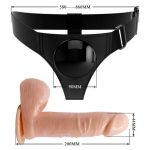 20 cm Belden Bağlamalı İçi Dolu Strapon Penis - Tom - Görsel 6