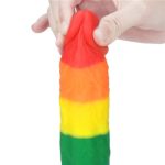 20,5 cm Renkli Realistik Vantuzlu Dildo Penis - Görsel 6