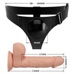 21,8 cm Belden Bağlamalı İçi Dolu Strapon Penis - Görsel 6