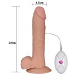 22 cm Belden Bağlamalı Gerçekçi Çift Katmanlı Titreşimli Silikon Penis - Görsel 8