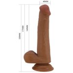 22 cm Yeni Nesil Çift Katmanlı Realistik Vantuzlu Dildo Penis - Tallen - Görsel 11