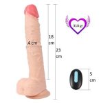 23 cm Oynar Başlı Uzaktan Kumandalı Titreşimli Dildo - Jeff - Görsel 6