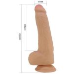 23,3 cm Yeni Nesil Çift Katmanlı Realistik Vantuzlu Dildo Penis - Draco - Görsel 13
