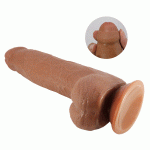 23,3 cm Yeni Nesil Çift Katmanlı Realistik Vantuzlu Dildo Penis - Draco - Görsel 11