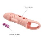 2,5 cm Dolgu Uzatmalı Titreşimli Penis Kılıfı Prezervatif Vibratör - Görsel 12