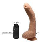 Belden Bağlamalı 28 cm Titreşimli Gerçekçi Kalın Dildo Penis - Alex - Görsel 6