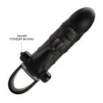 4 cm Dolgu Uzatmalı 10 Titreşimli Zenci Penis Kılıfı Prezervatif Vibratör - Görsel 6