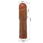 7,6 cm Dolgulu Premium Melez Rengi Silikon Penis Kılıfı - Kylian - Görsel 6