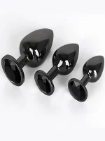 NOXXX Siyah Alüminyum Anal Plug 3'lü Set