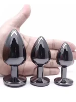 NOXXX Siyah Alüminyum Anal Plug 3'lü Set - Görsel 2