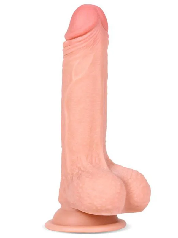 SL0202 7" Dual Layer Oynar Derili Realistik Penis 18 cm - Görsel 1