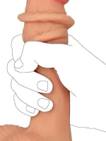 8.6" Dual Layer Oynar Derili Realistik Dildo 22 cm - Görsel 6